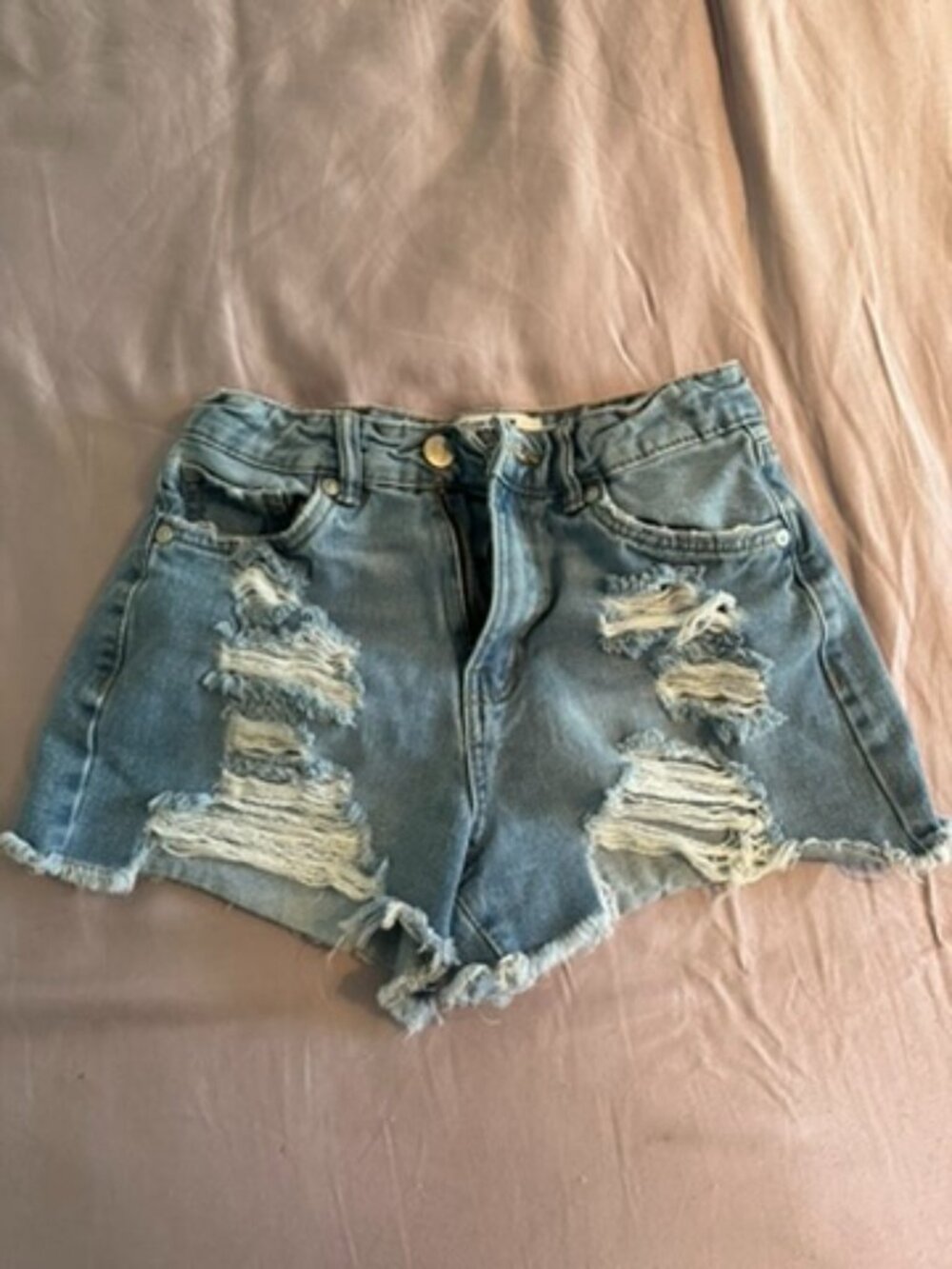 Refuge Denim Mom Shorts – Distressed High Rise Cutoff Shorts